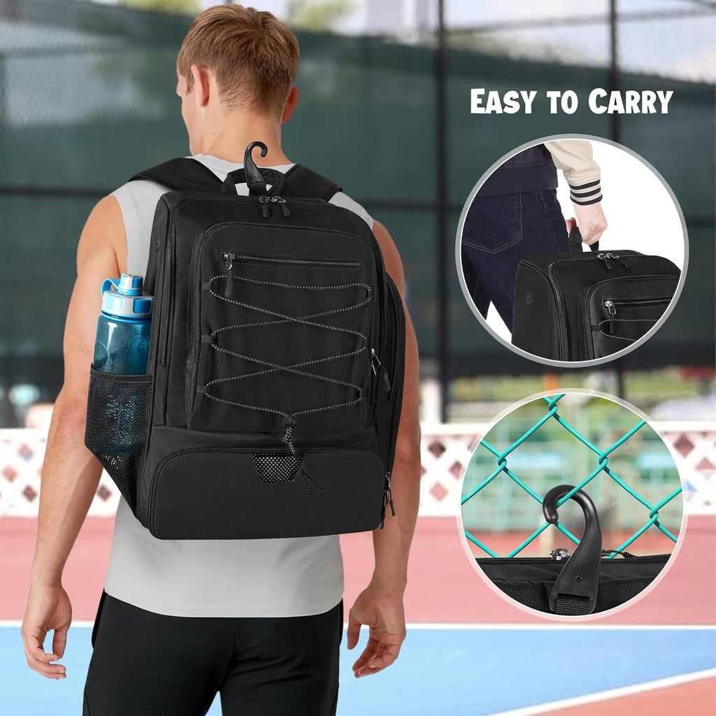 GOBUROS Bolsa de Pickleball para 4 Palas con Compartimento para Zap...