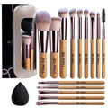 BS-MALL Juego de 14 brochas de maquillaje con 1 esponja de maquilla...