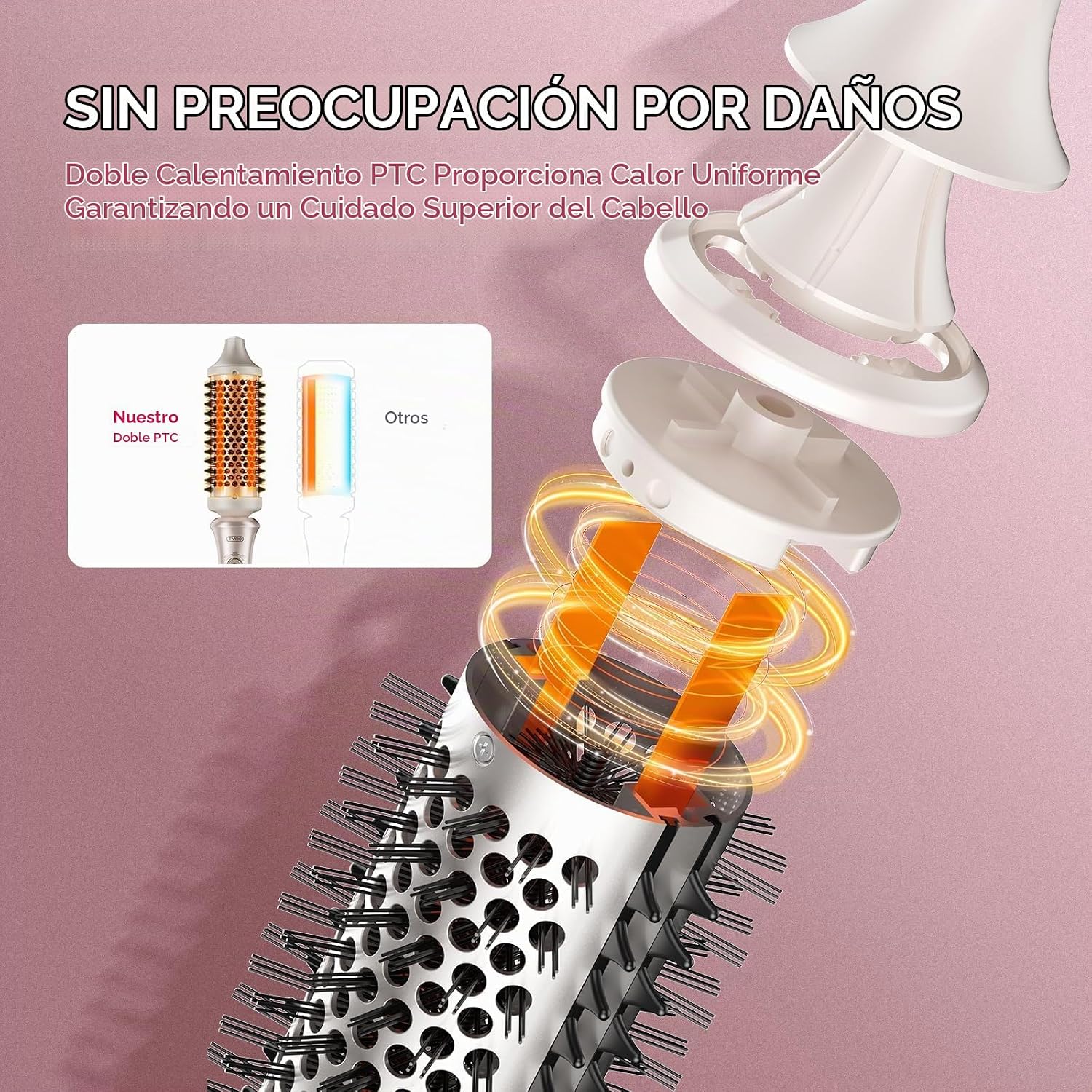 TYMO STYLUX - Cepillo térmico 2.0 para rizar, voluminizador de 1.7...