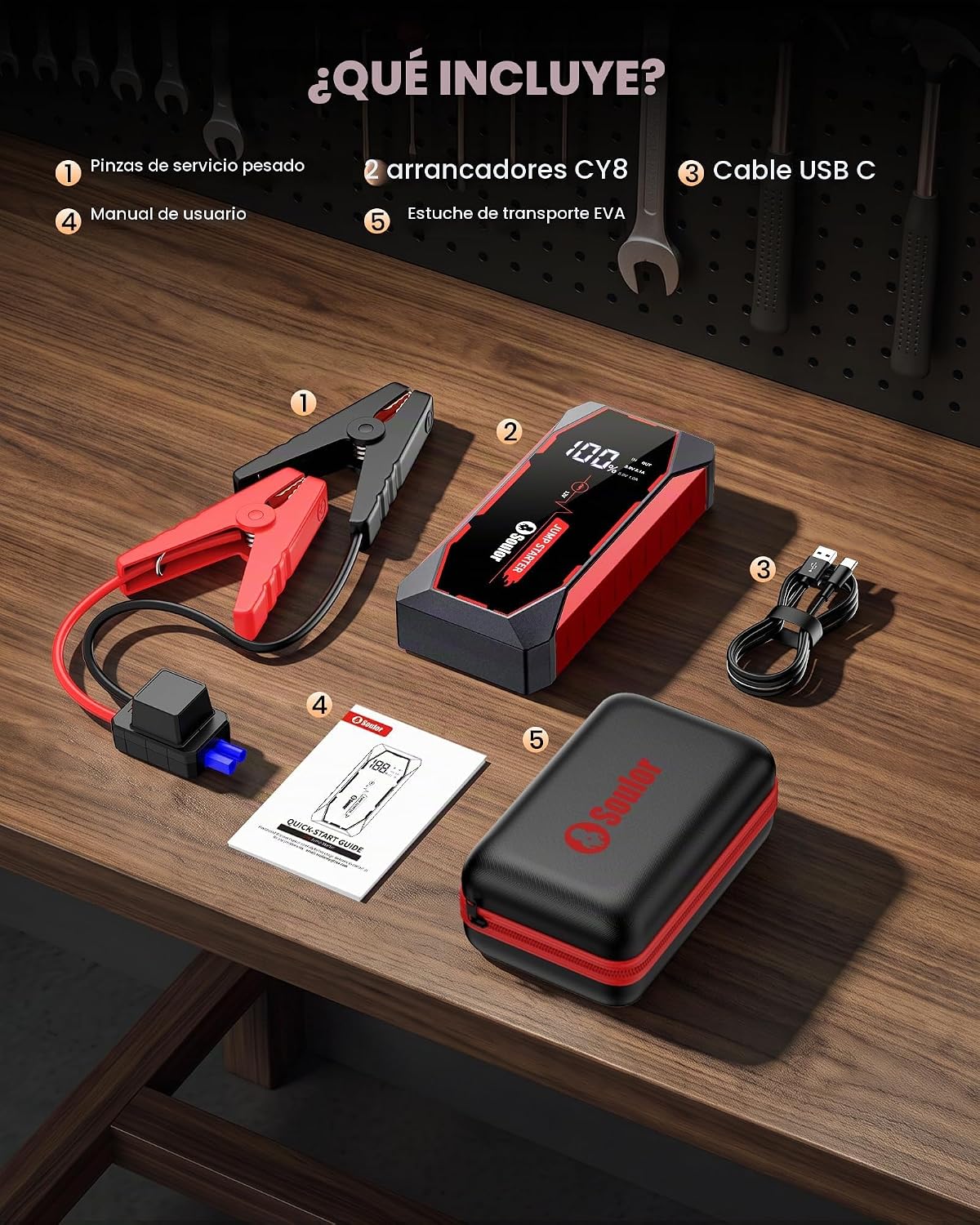 Soulor Jump Starter 7000A Paquete de baterías de arranque de coche...