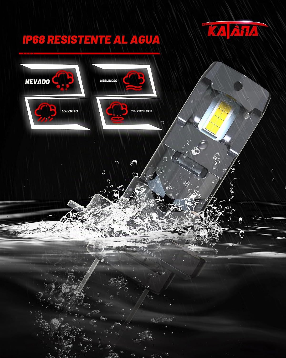 KATANA Bombillas H7, no requiere adaptador, 400% de brillo, 6500 K,...