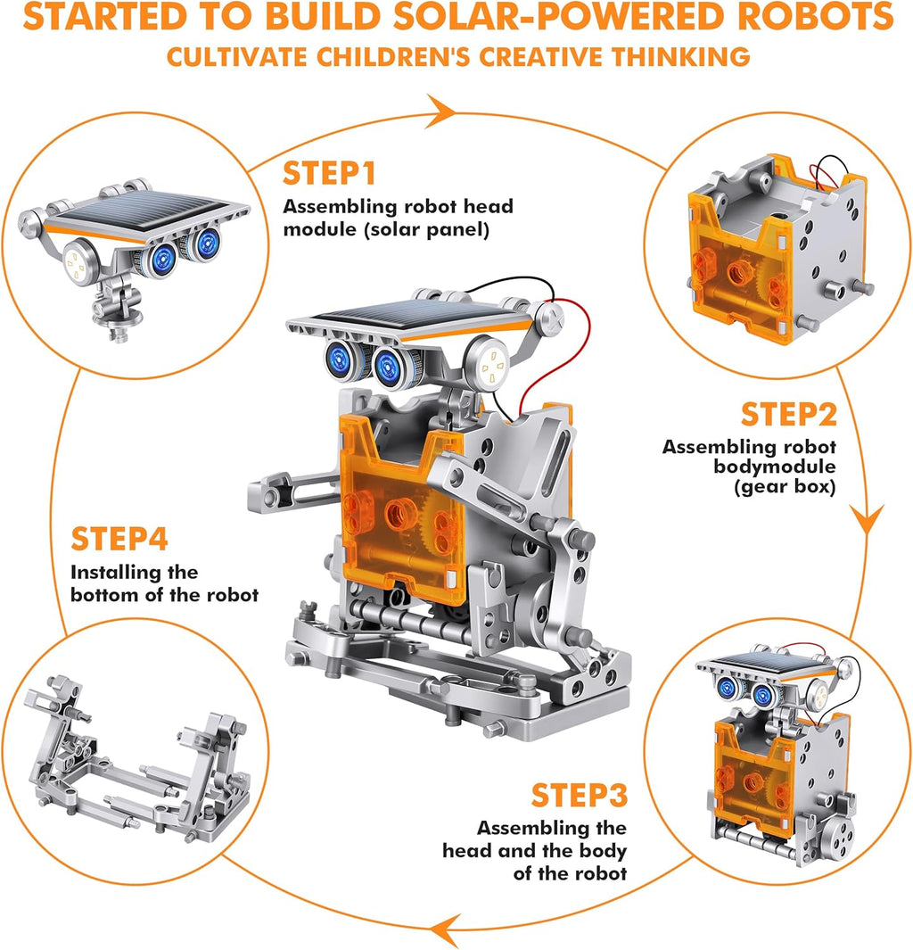 STEM 13 en 1 Educación Solar Power Robots Juguetes para niños a par...