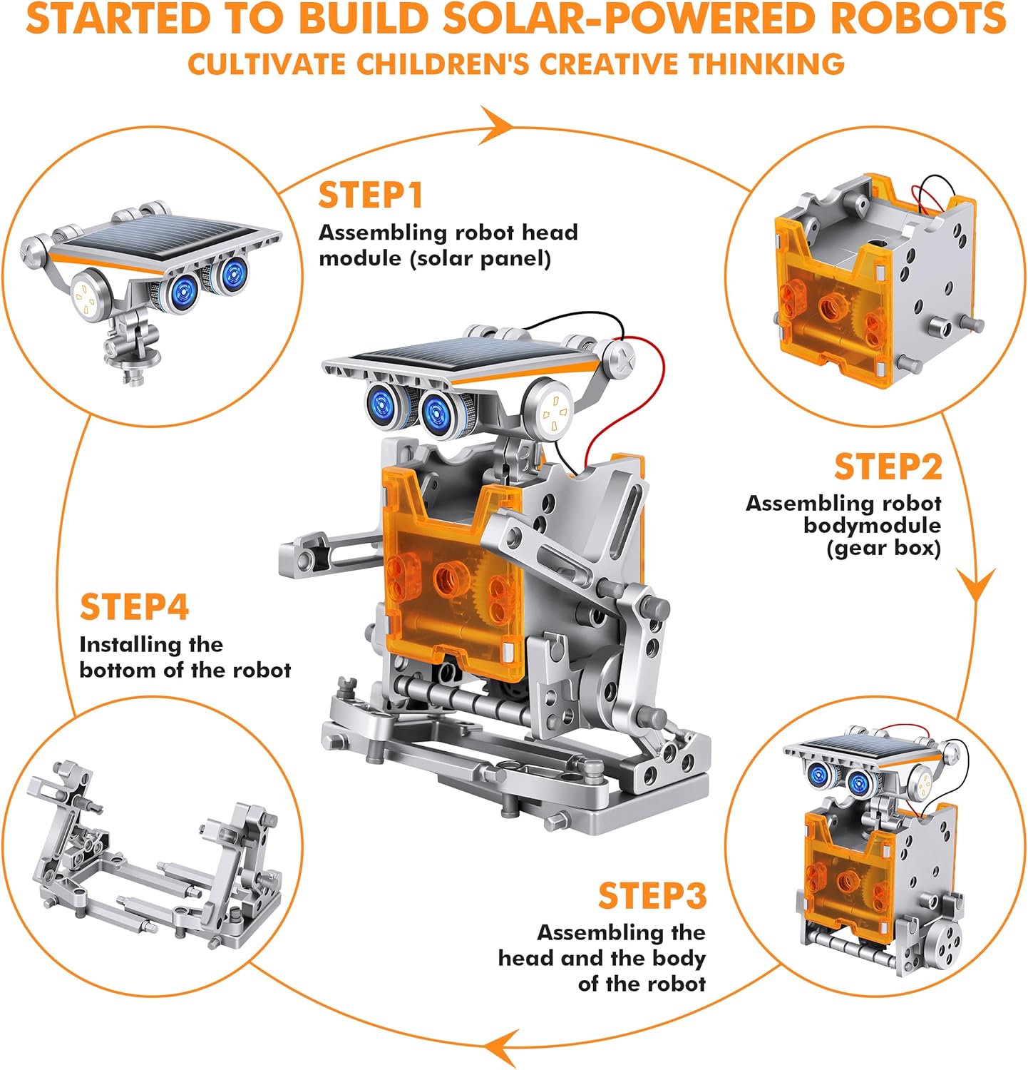 STEM 13 en 1 Educación Solar Power Robots Juguetes para niños a par...