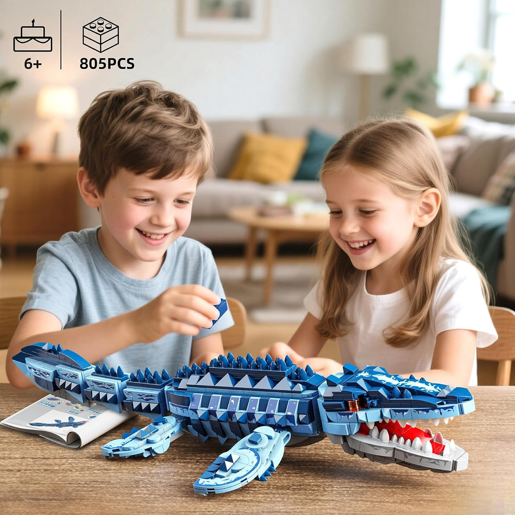 EITOLNR Juego de bloques de construcción de Mosasaurus, 805 piezas,...