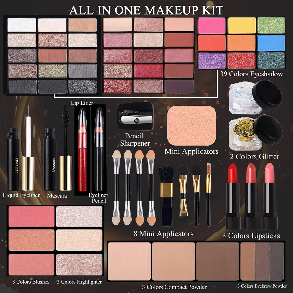 Kit de maquillaje profesional para mujeres y niñas, kit completo co...