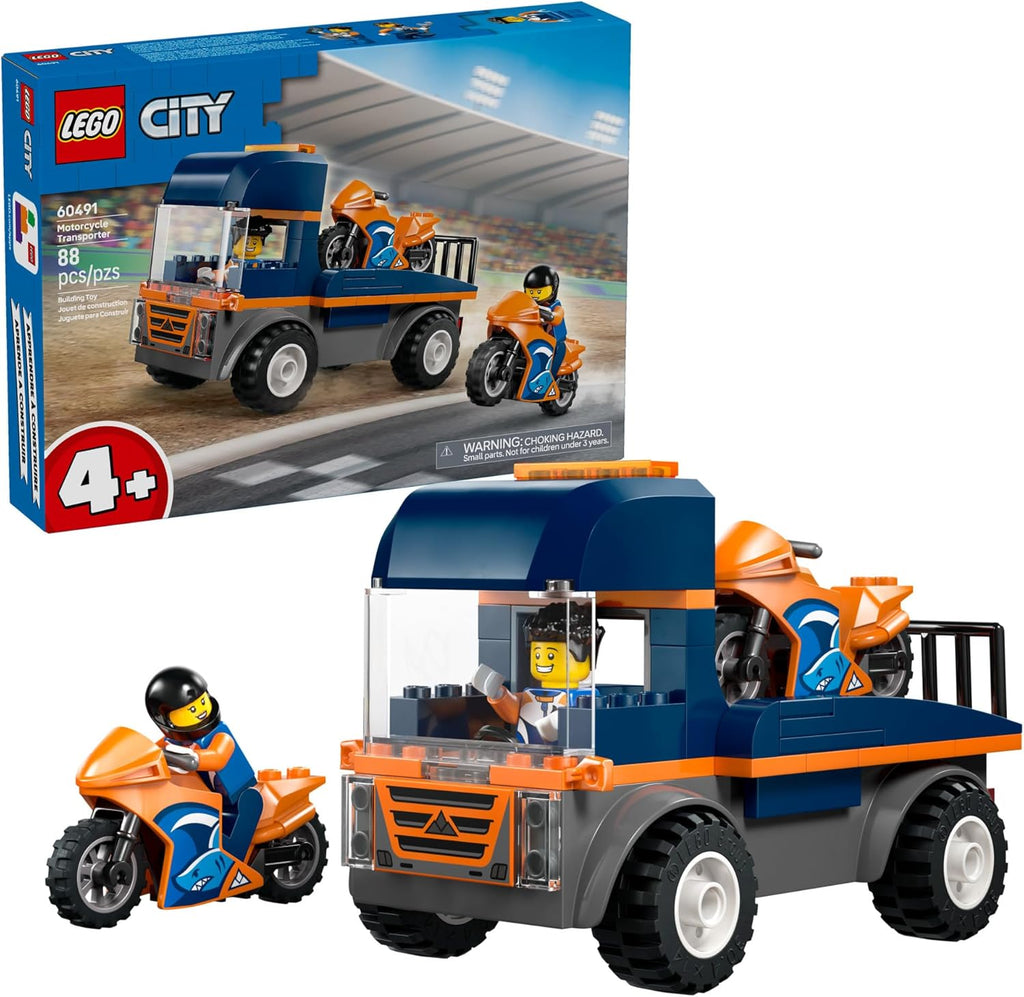 LEGO City Motorcycle Transporter - Juguete de construcción para niñ...