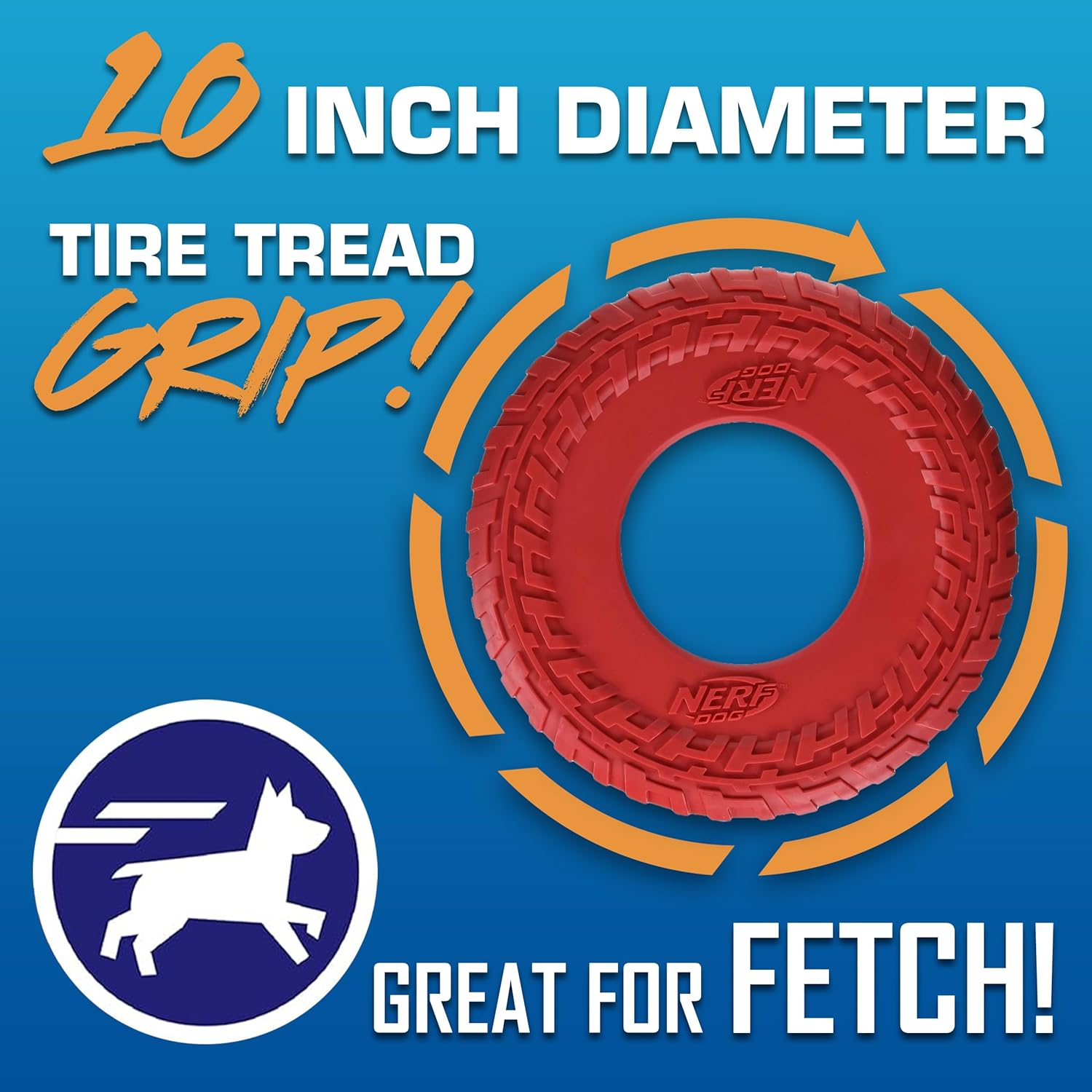 Nerf Dog Tire Flyer - Juego de regalo de juguetes para perros, disc...