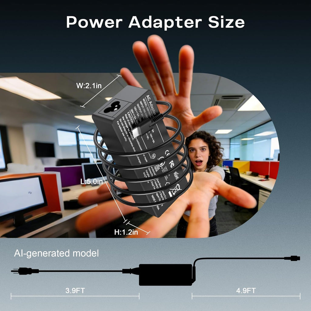 WZXHU Cargador USB C de 100 W para laptop compatible con Lenovo Thi...