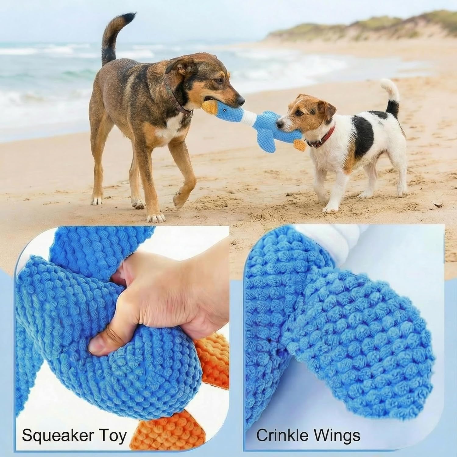 Paw-FECT - Juguete chirriante para perro de ganso, juguete masticab...