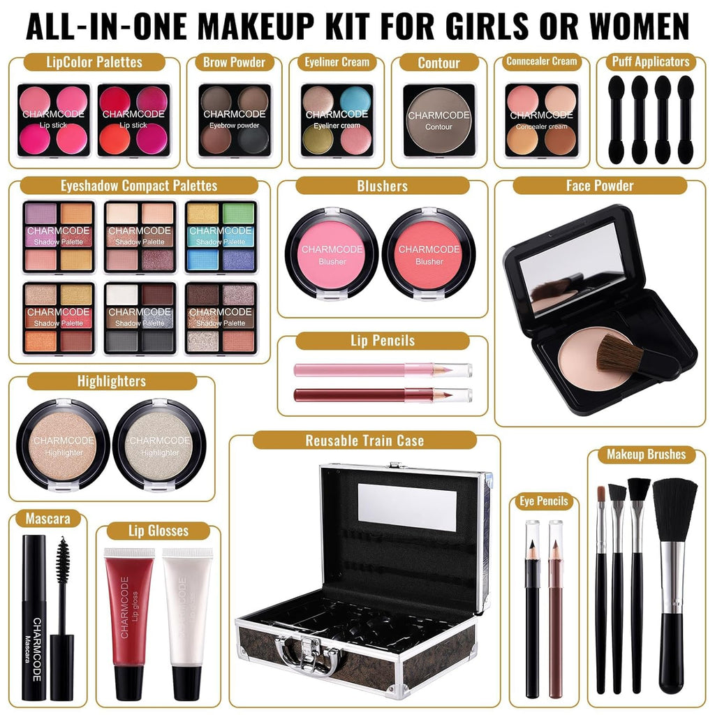 Kit completo de maquillaje para adolescentes y mujeres, estuche de...