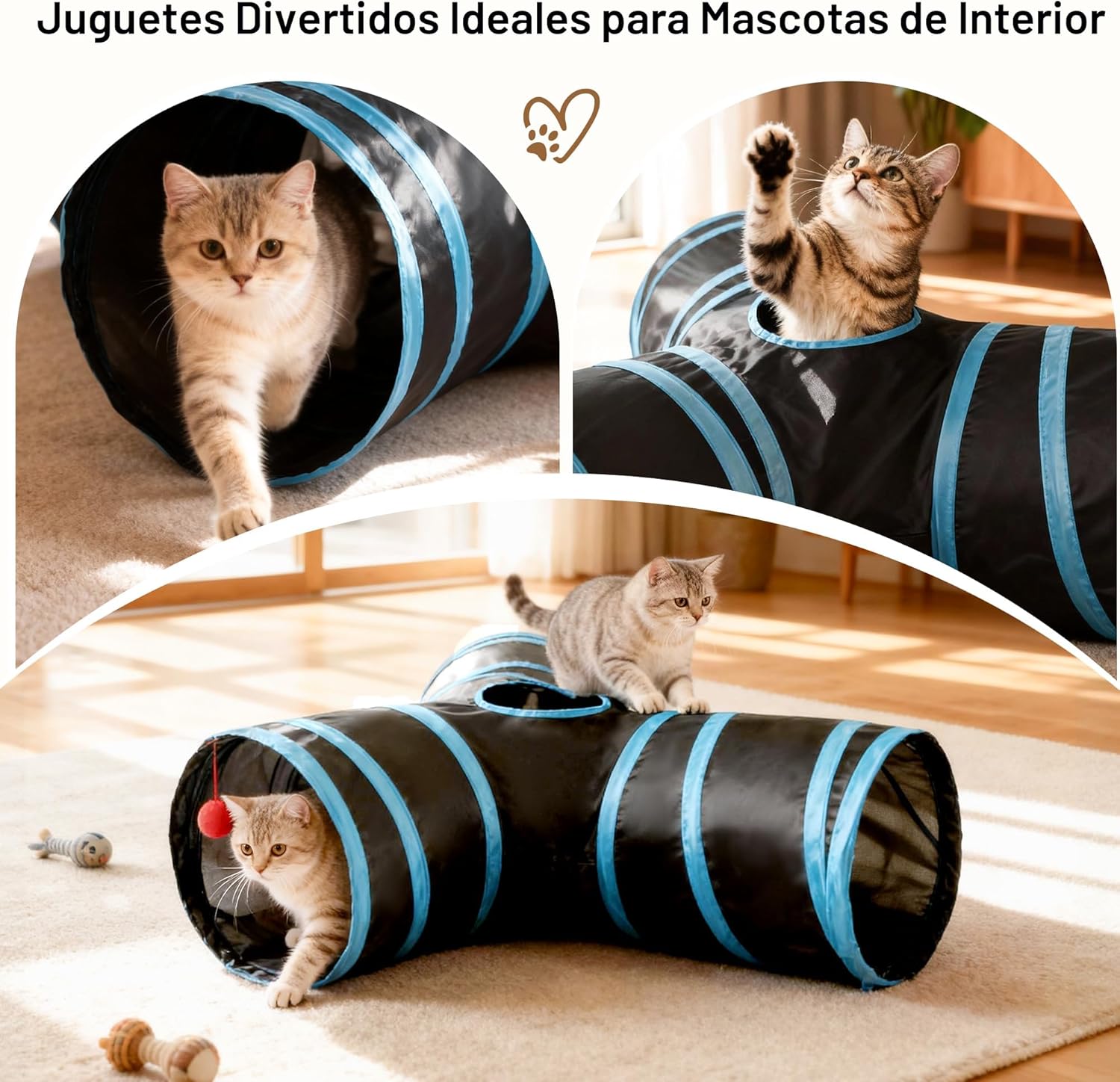 Tempcore Túnel de Gato para Mascotas, Tubo de Juguetes para Gatos d...