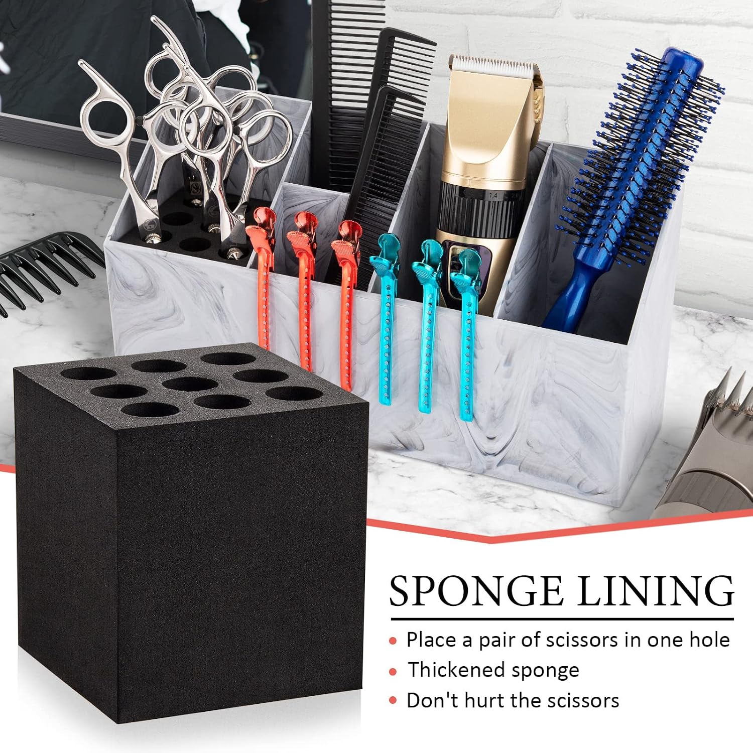 Noverlife Soporte para Tijeras de Peluquería, Organizador de Escrit...