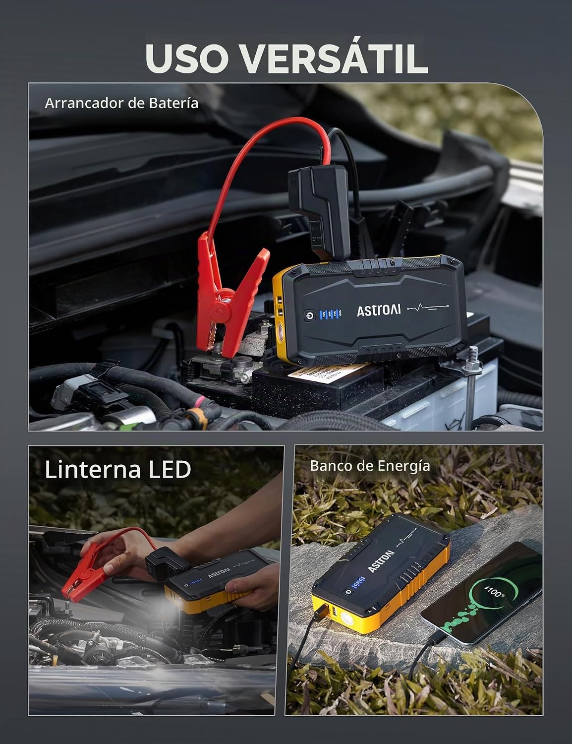 AstroAI S8 Arrancador de Batería de Coche, Paquete de Batería de Ar...