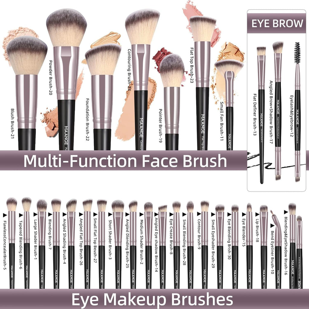 MAANGE Juego de 51 brochas de maquillaje, juego de herramientas de...