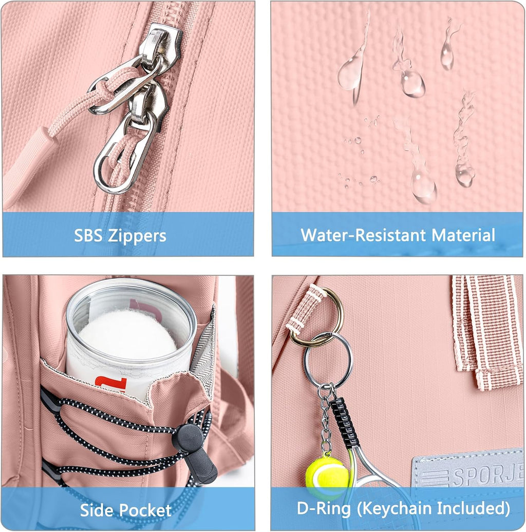 SPORJET Mochila de Tenis con Soporte para 2 Raquetas, Bolsa de Raqu...