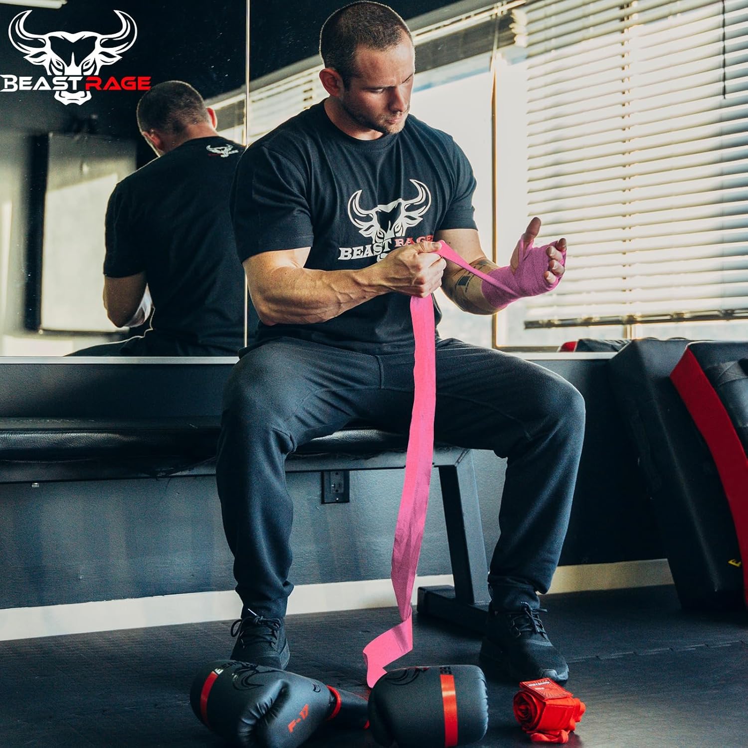 BEAST RAGE Vendas para manos de boxeo para MMA Kickboxing, muñequer...