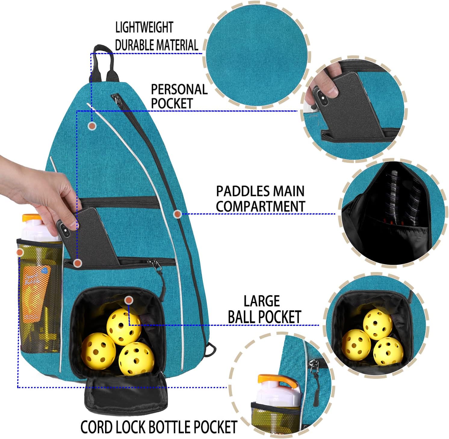 LLYWCM Bolsa de pickleball \u2013 Bolsas de pickleball para mujeres...