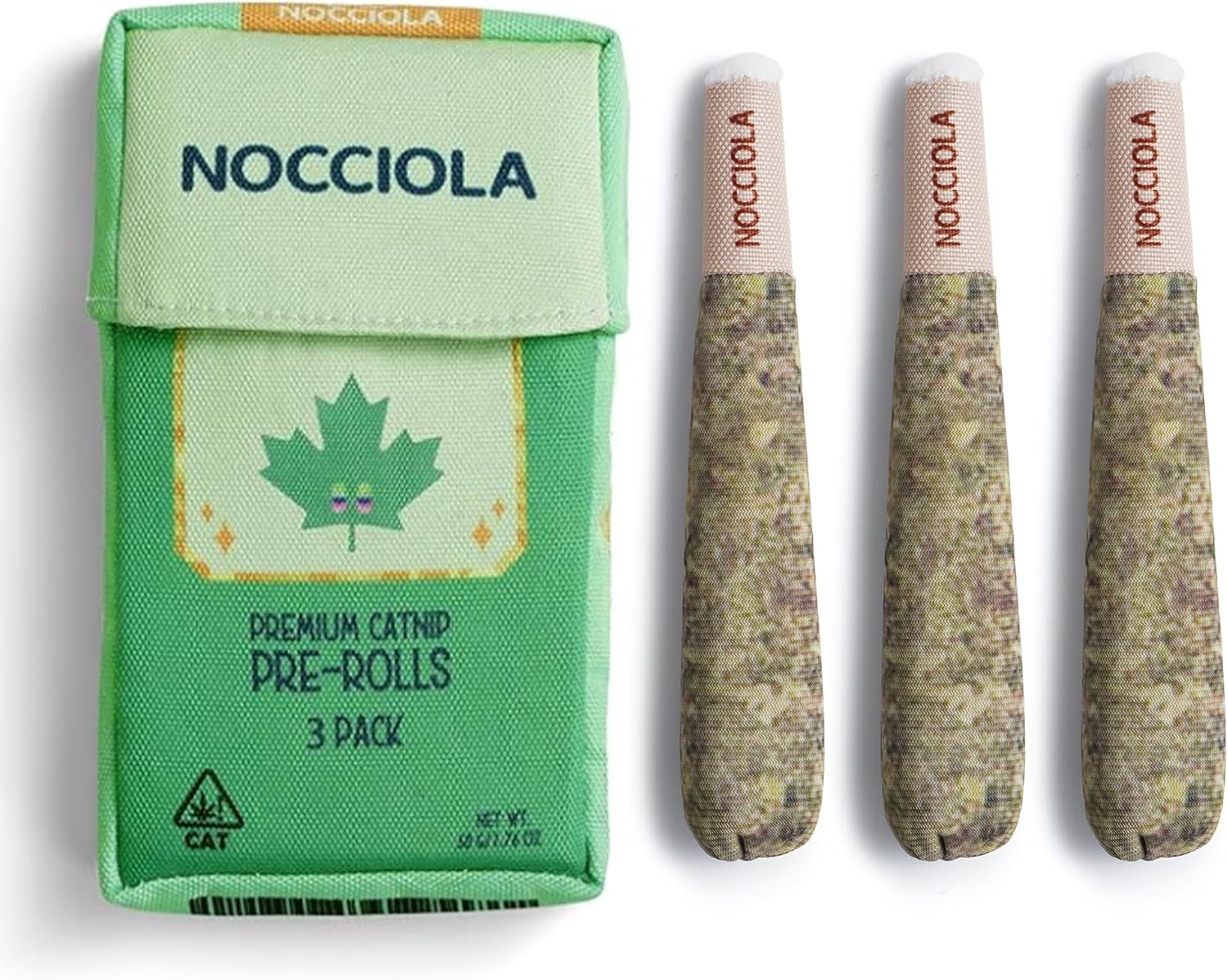 Nocciola Paquete de 3 juguetes de hierba gatera para gatos, diverti...