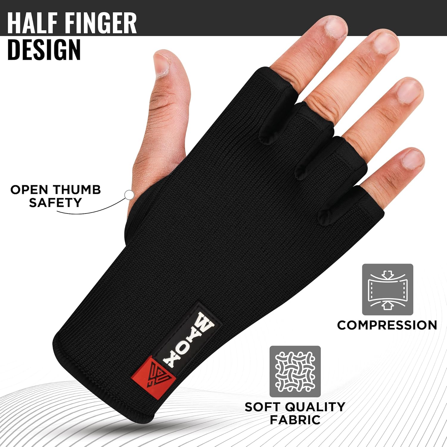WYOX Guantes interiores para boxeo y kickboxing, soporte elástico p...