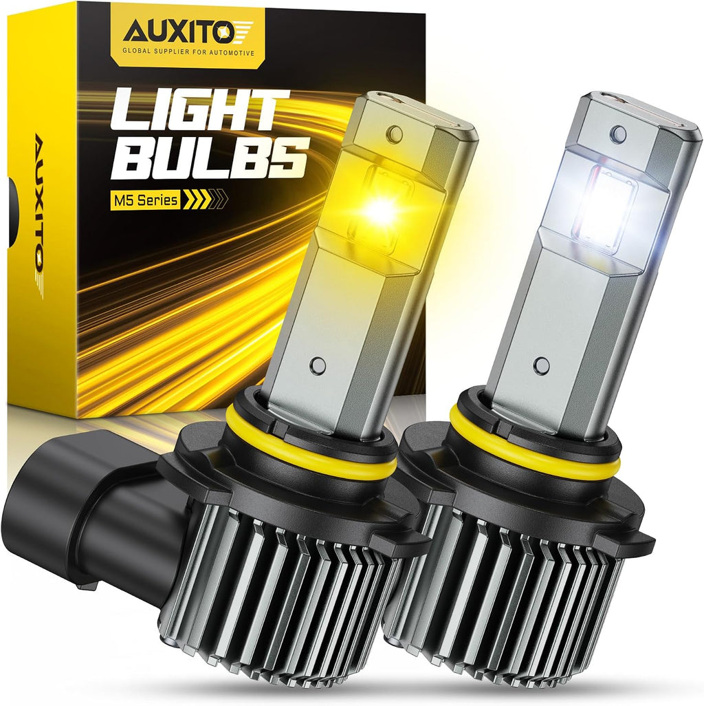 AUXITO Bombilla LED Switchback 9006 HB4, 6500K blanco frío y amaril...