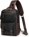 SUIKIHUM Mochila vintage de piel sintética, bandolera cruzada con c...