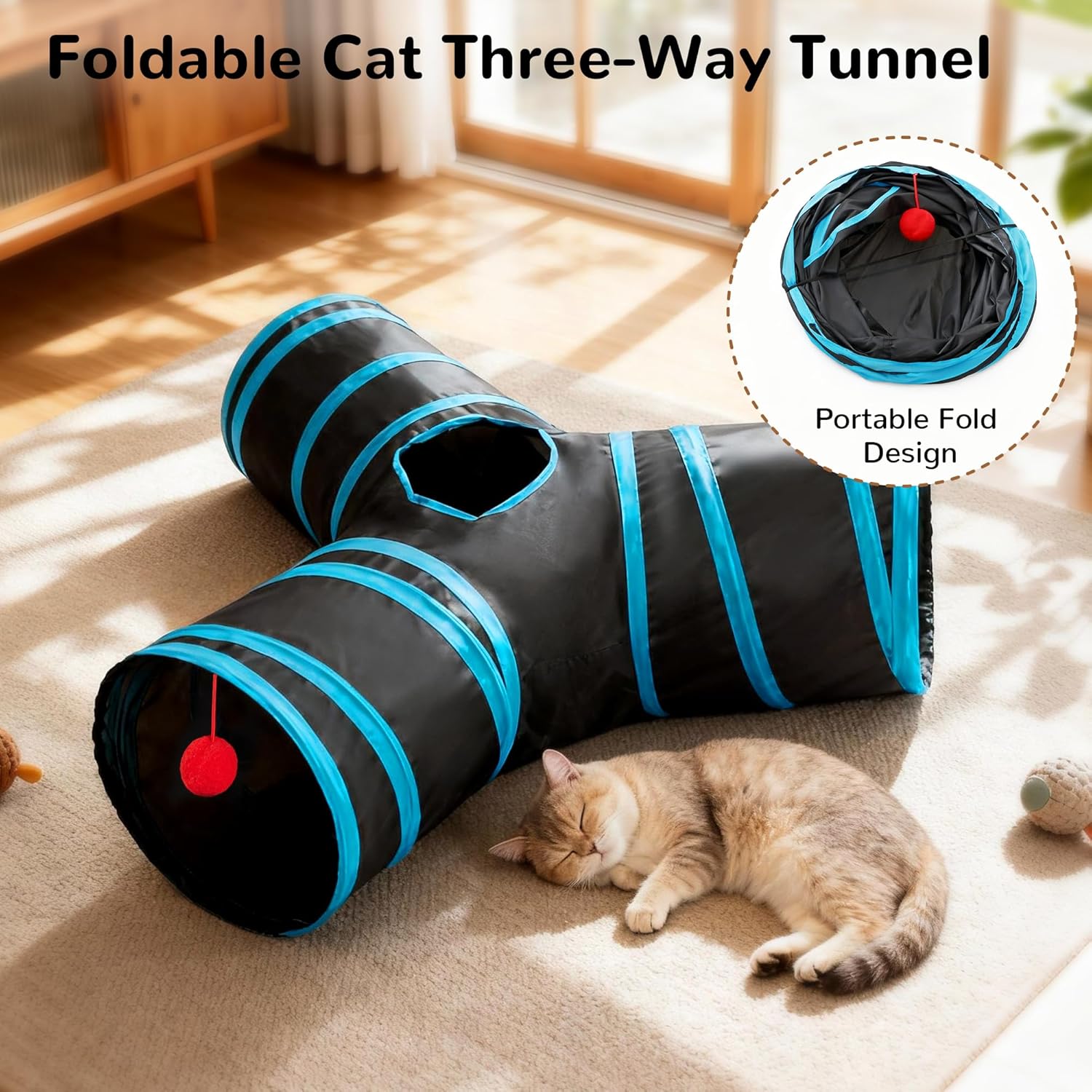 Tempcore Túnel de Gato para Mascotas, Tubo de Juguetes para Gatos d...