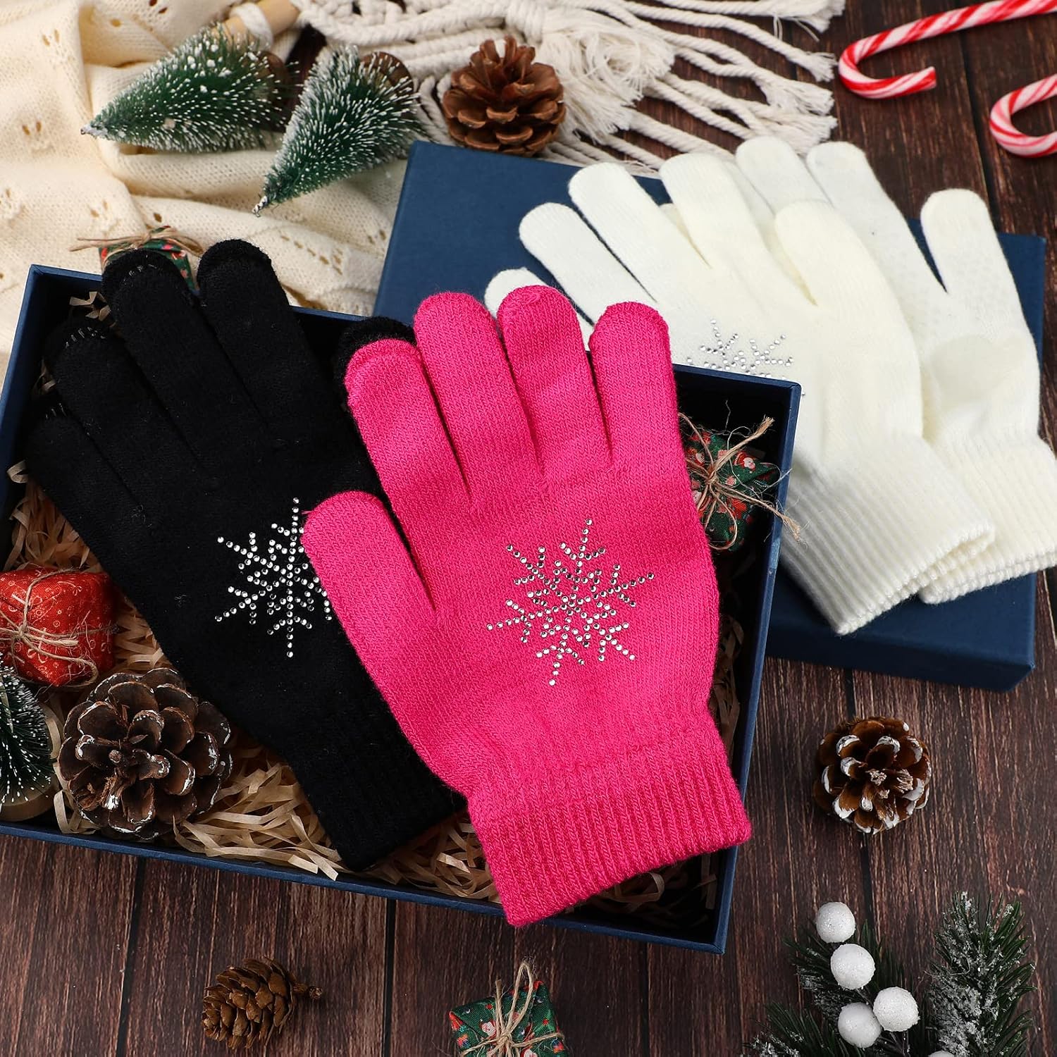 Jiuguva 3 Pares de Guantes para Patinaje sobre Hielo Accesorios de...