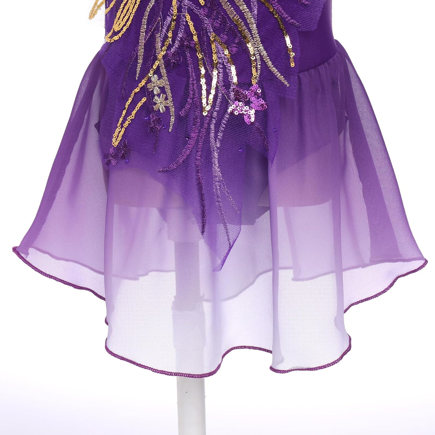 Vestido de patinaje artístico sobre hielo para niñas, lentejuelas b...