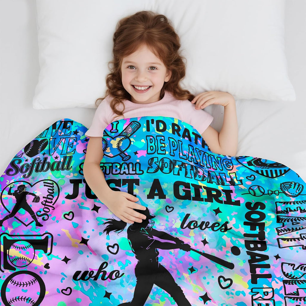 Manta de sóftbol, regalos para niñas y mujeres, manta de franela de...