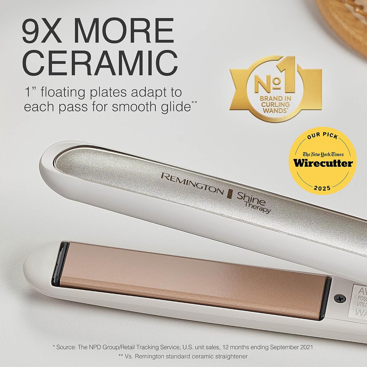 Remington Shine Therapy - Plancha alisadora de pelo de 1 pulgada, p...