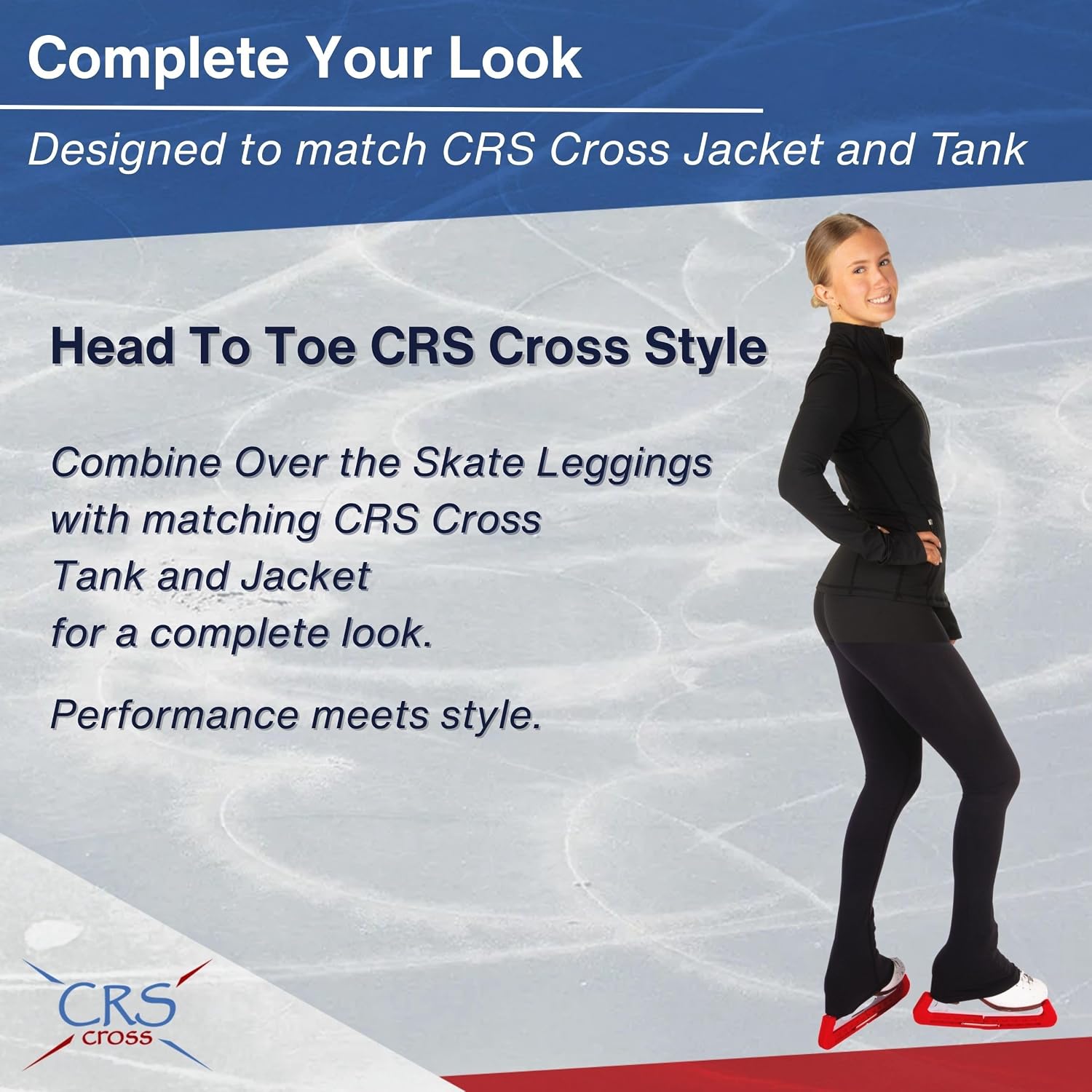 CRS Cross Leggings de patinaje sobre hielo. Leggins negros para pat...