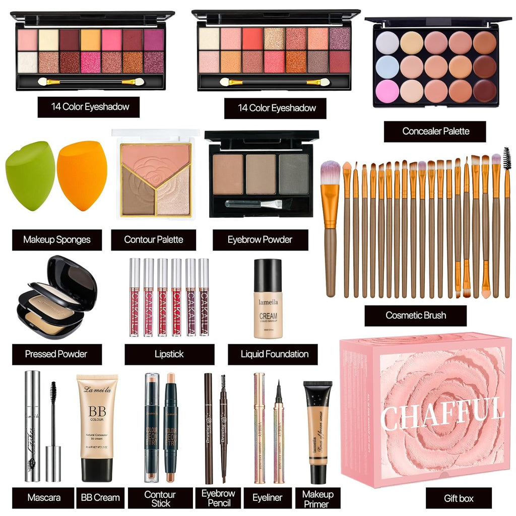 Juego completo de maquillaje todo en uno para mujer, juego de regal...