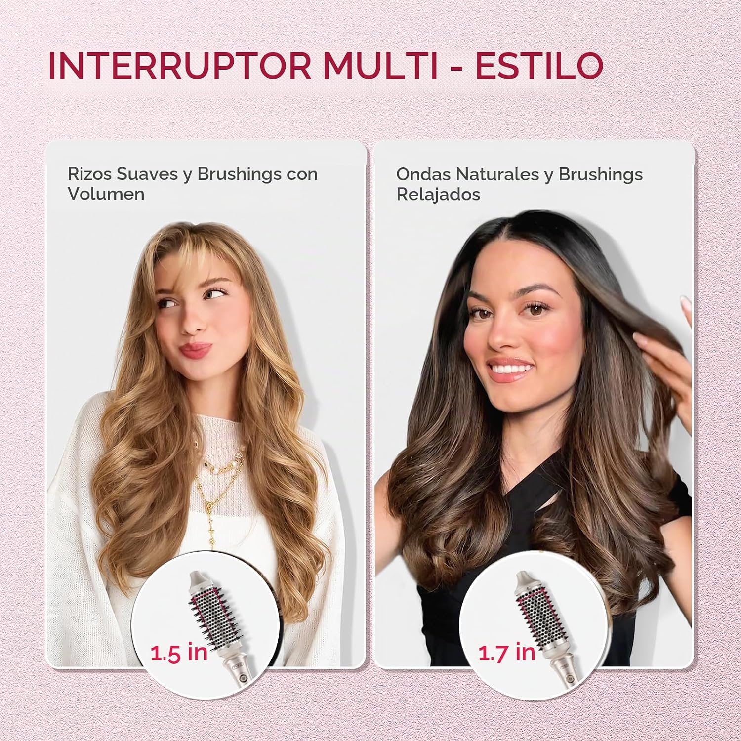 TYMO Cepillo Térmico Rizador - STYLUX 1.5 Pulgadas Voluminizador de...