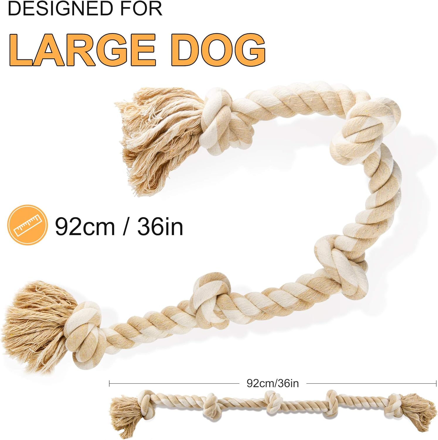 Fida Juguetes de cuerda para perros para masticadores agresivos gra...