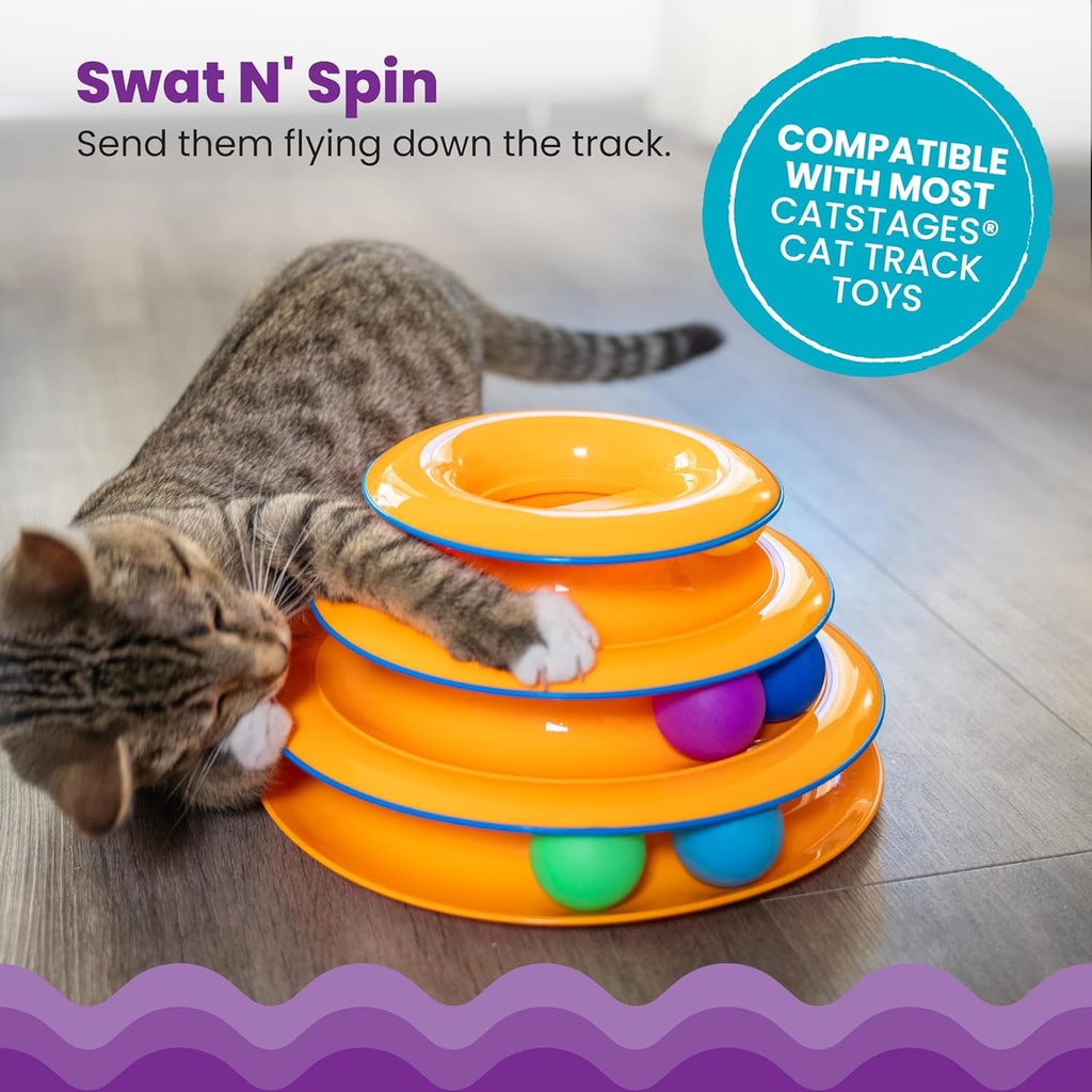 Catstages - Bolas de repuesto para juguetes de circuito para gatos,...