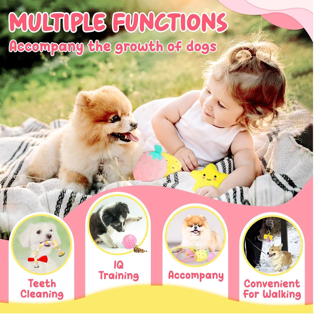 XIUGOAL Juguetes rosados \u200B\u200Bpara cachorros para la dentici...