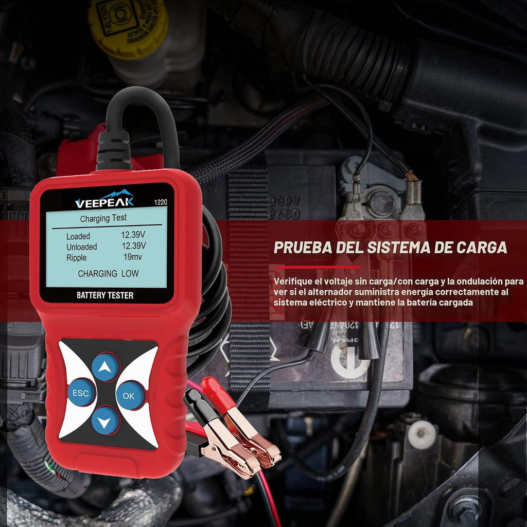 Veepeak Probador de Batería de Coche de 12V, Probador de Carga Auto...