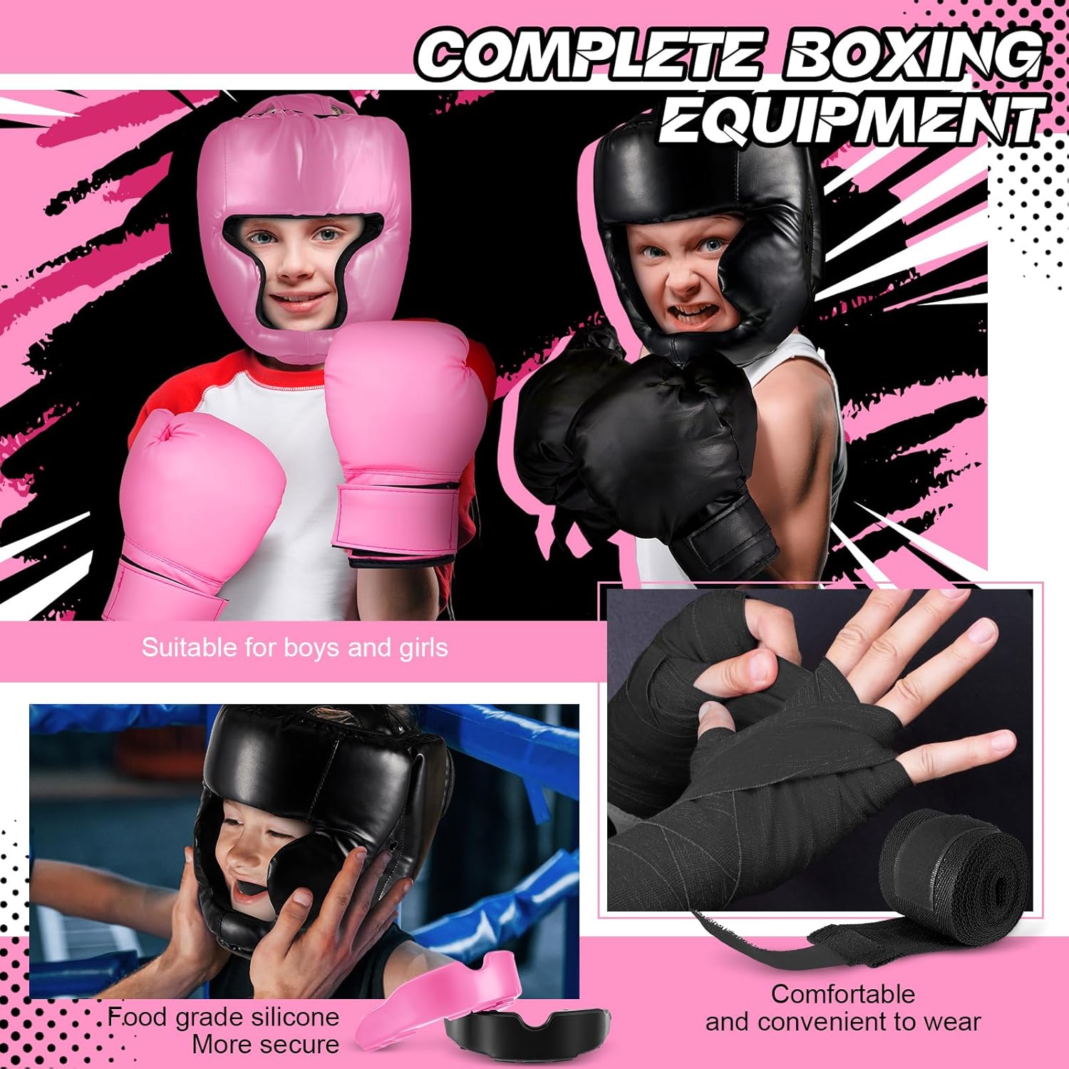 Kanayu Juego de 12 piezas de equipo de boxeo para niños principiant...