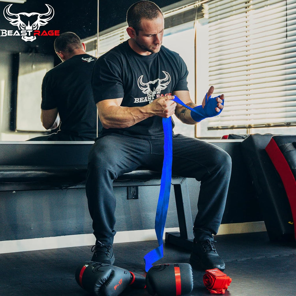 BEAST RAGE Vendas para manos de boxeo para MMA Kickboxing, muñequer...
