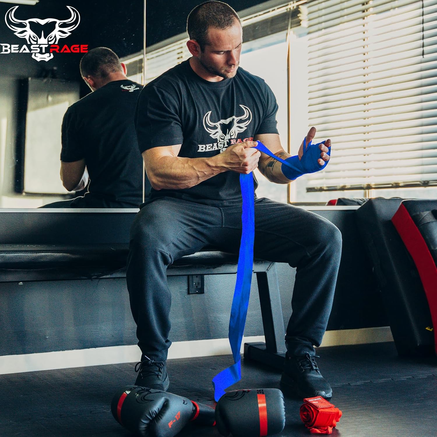 BEAST RAGE Vendas para manos de boxeo para MMA Kickboxing, muñequer...