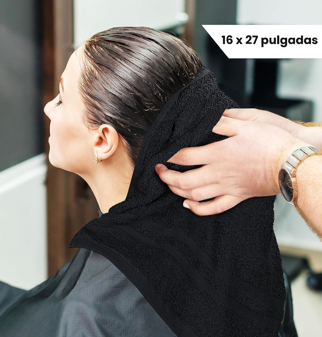 Toallas de salón a prueba de lejía 16, Madera, Negro, 24 unidades