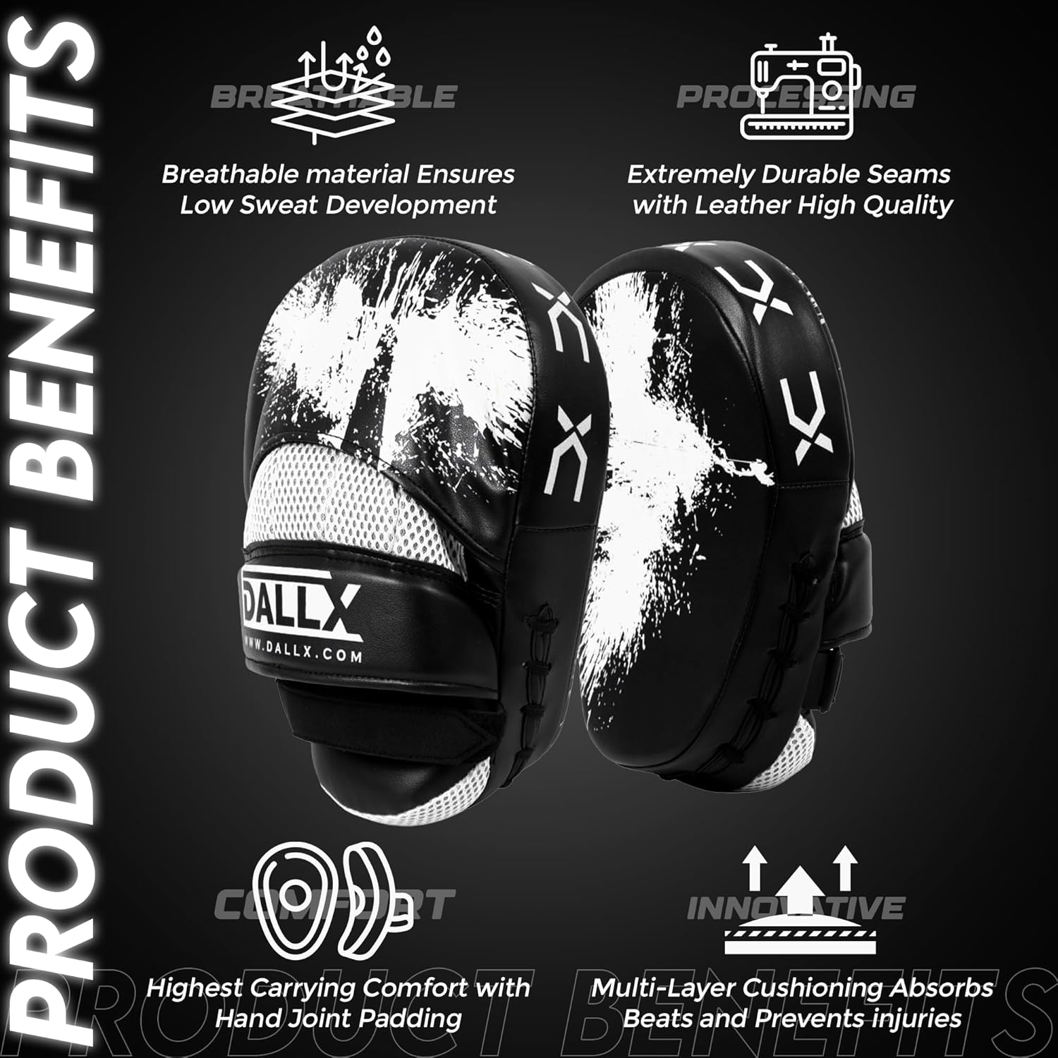 DALLX Guantes deportivos con gancho y Jab curvados para entrenamien...