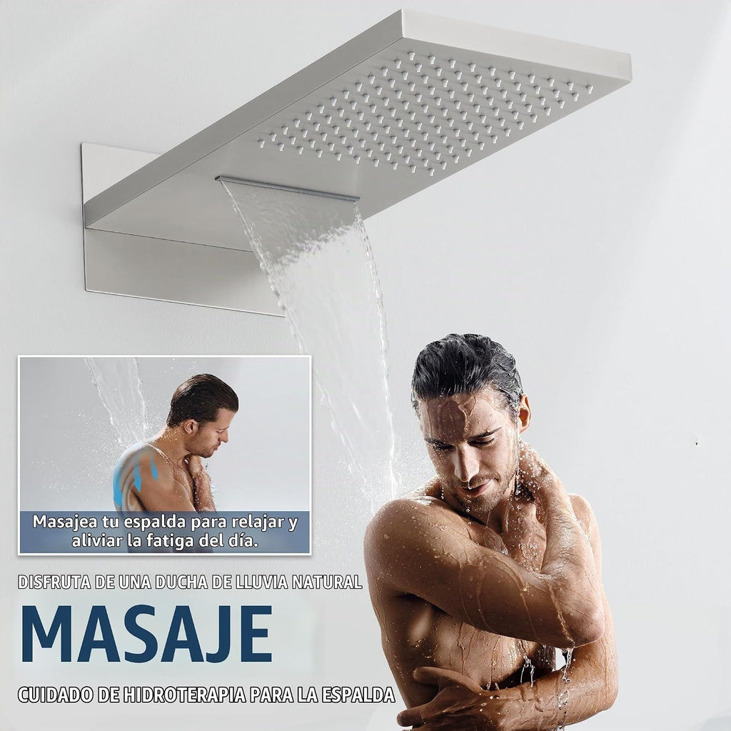 JetsBath Sistema de ducha termostático de 22 pulgadas, cabezal de d...