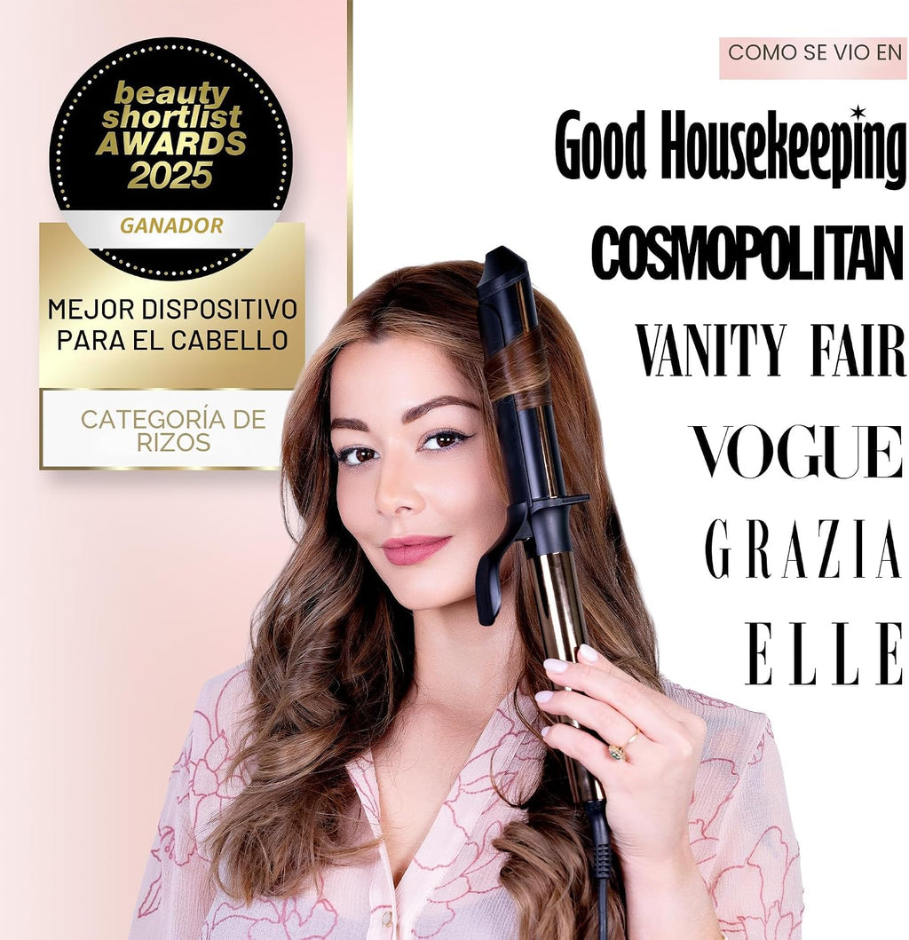 ELLA BELLA® Rizador de pelo de 1.5" \u2022 Rizador de pelo prof...