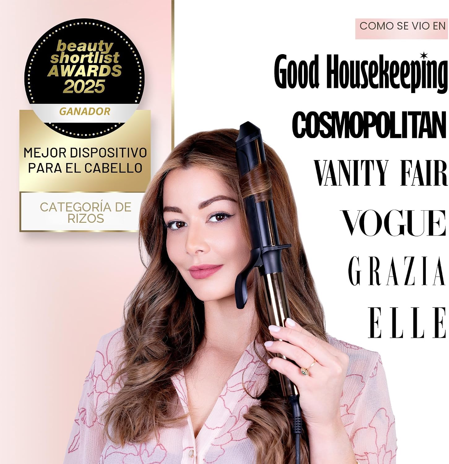ELLA BELLA® Rizador de pelo de 1.5" \u2022 Rizador de pelo prof...