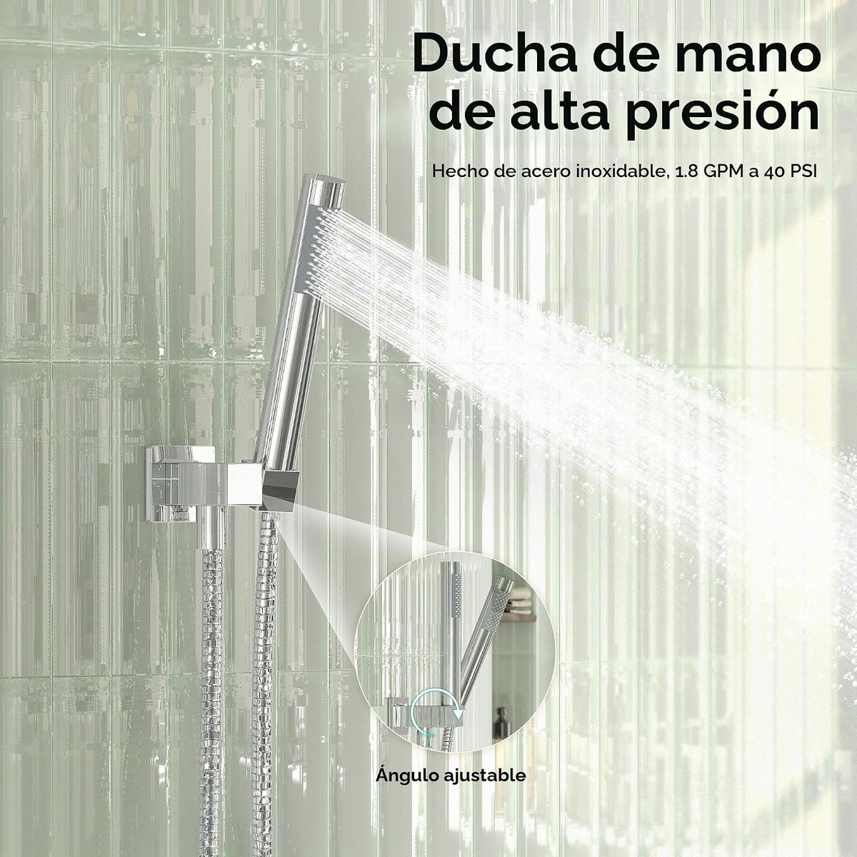 Esnbia Juego de grifo de ducha, sistema de ducha de lluvia con válv...
