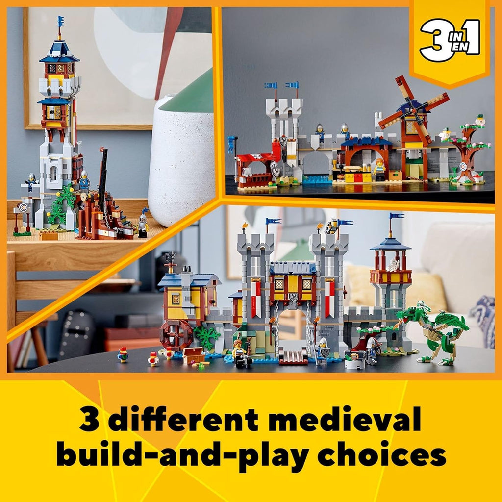 LEGO Creator 3 en 1 - Juguete de castillo medieval que se transform...