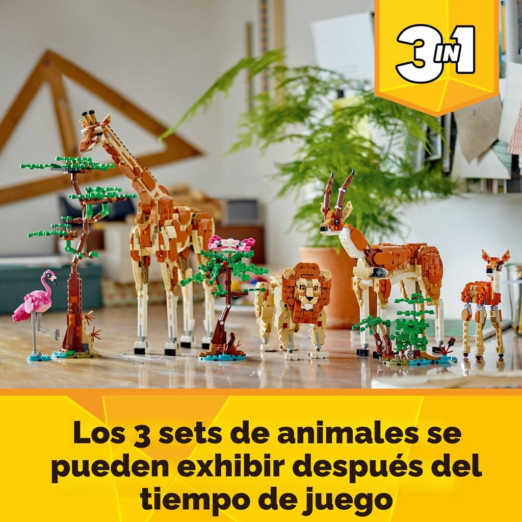 LEGO Creator 31150 - Animales de safari salvajes 3 en 1, se reconst...