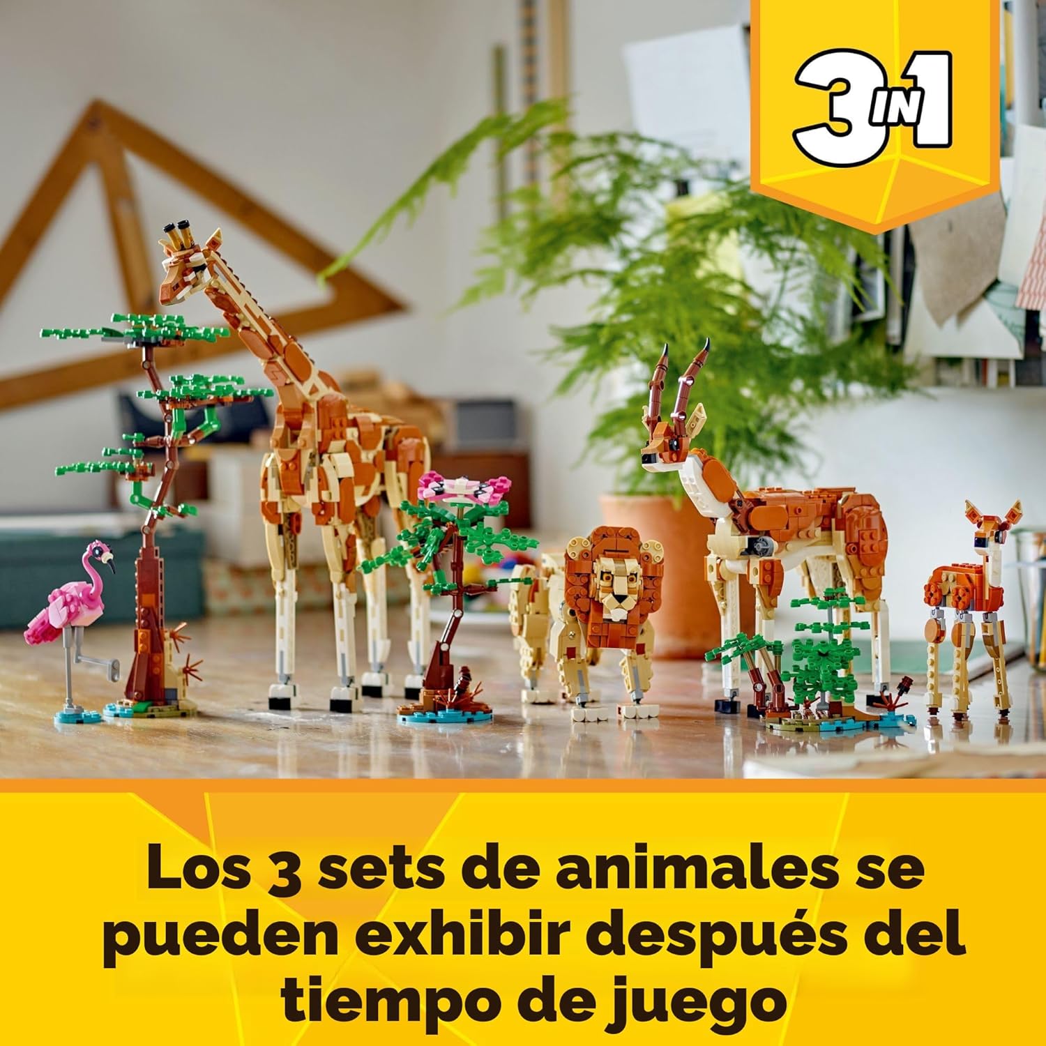 LEGO Creator 31150 - Animales de safari salvajes 3 en 1, se reconst...