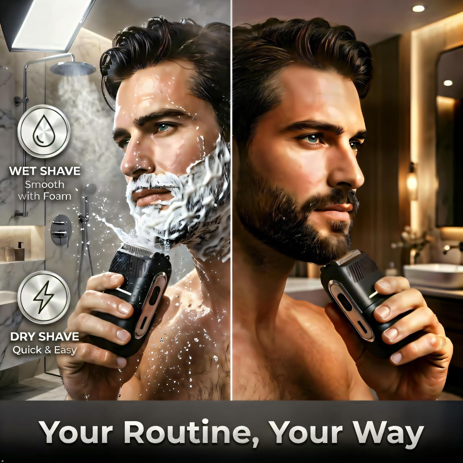 Afeitadora eléctrica 2 en 1 para hombres - Afeitadora de láminas pa...